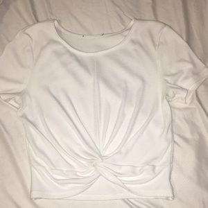 White tie up crop